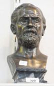 Bronze bust A. Cadttareo, Alfred Noble, 28cm, on marble plinth base