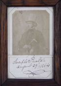 Photograph of an Edwardian gentleman, signed Joseph Paxton, dated August 29th 1854, framed and