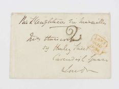 Postal History: October 1854 Crimea to London via Marseille 2d to pay (Lord Errol is wounded Mr