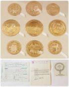 Seals of the Great Western Railway, gilt base metal (9), cased, with certificate
