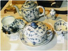 A small quantity of Royal Copenhagen china, decorated in the "Immortelle" pattern together with a