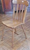 Pair hardwood railback kitchen/dining chairs