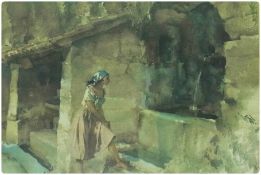 Colourprint 
After William Russell  Flint
Girl in headscarf at well
