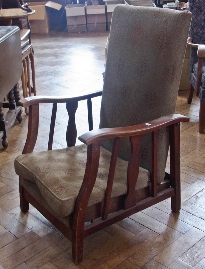 20th century Atcraft mahogany extending upholstered armchair