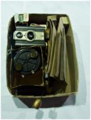 A quantity of cigarette cards, a Coronet box camera, a Viewmaster etc.