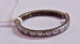 White metal and diamond eternity ring (af)