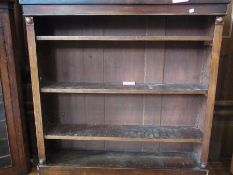 A Victorian mahogany bookcase of four shelves on plinth base, 107cm wide