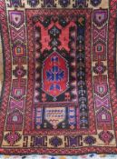 Persian style wool prayer rug, decorated with mosque, butterfly and geometric borders