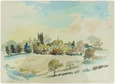 Watercolour drawing 
P.A. Wright 
"Stow Church in Stow"