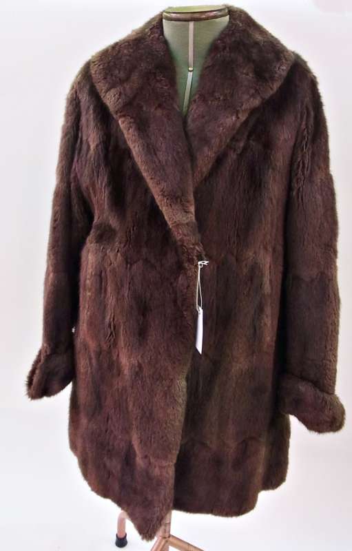 A vintage musquash fur coat