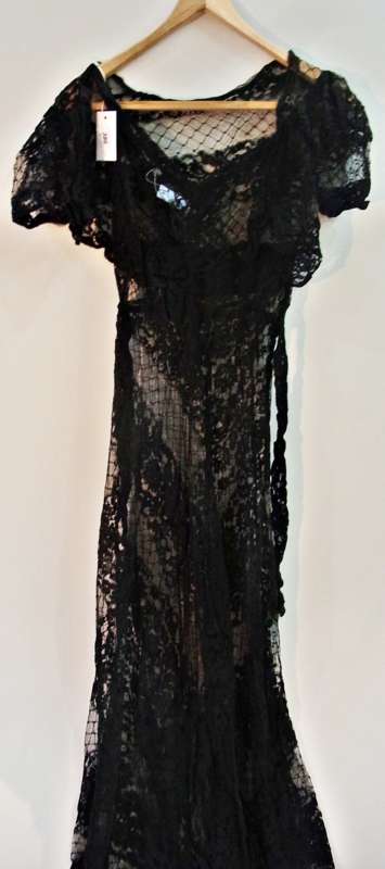 1920s black lace evening dress, with matching bolero