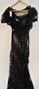 1920s black lace evening dress, with matching bolero