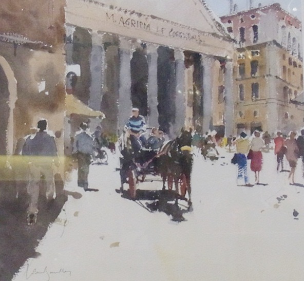 Watercolour
John Yardley
Busy market square, signed and framed, 36 x 36cm