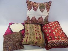 Various embroidered cushions (5)