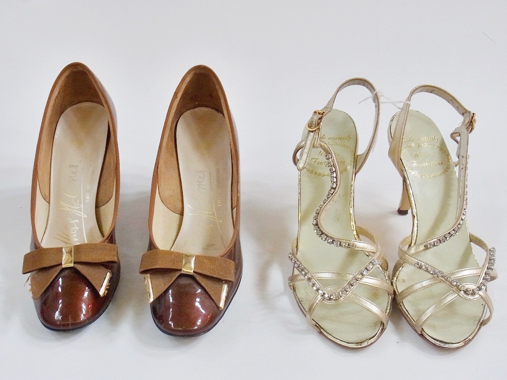 A large selection of vintage shoes including:- 1970's and Salvatore Ferragamo, Bruno Magli, Lotus,
