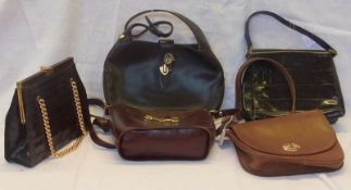 Five various vintage handbags