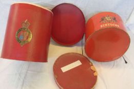 A  red hatbox with stamp - Stetson and a Crest and another hatbox, Christy's, London   (2)