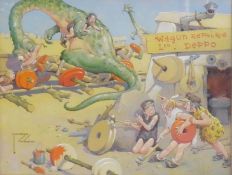 Watercolour
Lawson Wood (1878 - 1957)
"Wagon Repairs Limited", humorous cartoon with legend "Lets