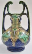 Dutch Art Nouveau Brantjes pottery vase Faience ele TURMERENOLE Hollande, 1097 Decor A, initialled