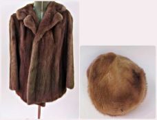 A blond mink jacket with matching hat ( 2)