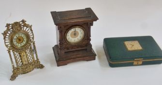 New Haven twentieth century clock jewel box, fashioned by Farrington, the cover inset with