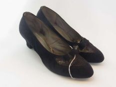A selection of vintage shoes, including:_ Dolcis, suede Mary Jane style, in original box, Clarkes