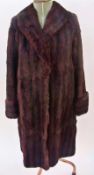 Vintage fur coat, possibly squirrel, silk flowered lining