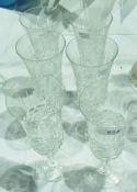 Set of six lemonade glasses on cut stems and pedestal bases