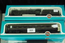 Airfix '00' gauge "Royal Scot" BR livery engine and tender, no. 54121-3, boxed, and three