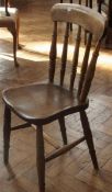 Matched set of four elm spindleback dining chairs