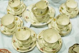 A Royal Doulton transfer printed teaset for six, without teapot
