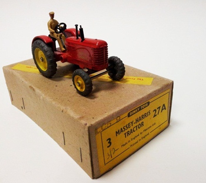 Dinky Massey-Harris tractor (circa 1948-54), no. 27A, boxed