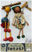 Pelham puppets: ostrich and girl in green felt hat