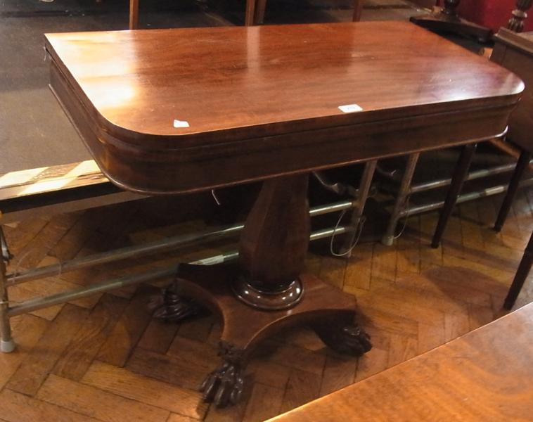 A 19th century/William IV mahogany tea table, of plain straight form