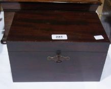 Nineteenth century mahogany casket, plain, rectangular with lift-out compartment, 25cm wide