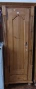 Modern pine single door wardrobe, with small drawer, 62cm wide