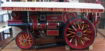 A scale model Burrell Showmans engine, made by Charles Pocock, in glazed case