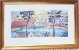 Signed limited edition print 
After Julie Willoughby
View from Fowey Hall, signed lower right, 23/