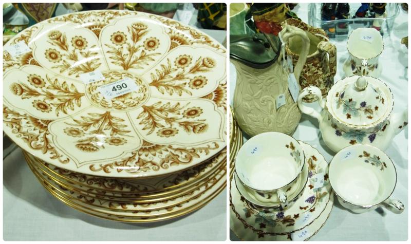 Royal Albert "Lorraine" tete-a-tete tea service, Royal Worcester plates and other items, (16)