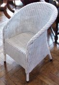 White lloyd loom style tub chair