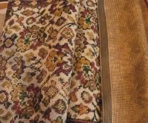 Pair modern wool rugs, overall floral design, 4' x 2'3"