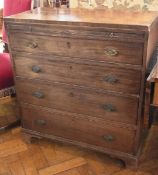 A 19th century mahogany chest, of four long cockbeaded drawers, with sliding drawer to top, on