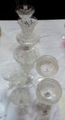 Quantity cut glass  to include:- champagnes, wines etc (9)