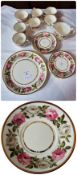 Royal Worcester "Royal Garden" part tea service comprising, plates, cups, saucers and sugar bowl,