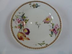 A Welsh handpainted botanical plate on white ground