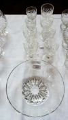 Eight cut glass sherries and one large cut glass fruit bowl, possibly Italian (9)
