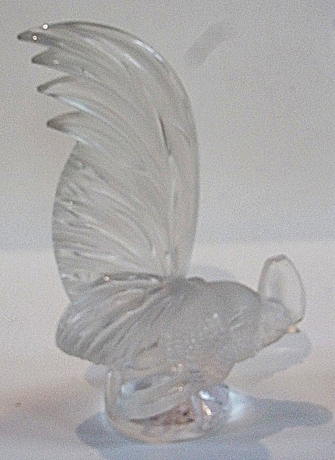 Lalique cockerel, etched to base (slight damage to beak), 21.5cm high