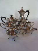 Quantity of assorted silverplate including:- two teapots, hot water jug, milk jug with matching