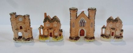 Four various 19th century Staffordshire flatback houses