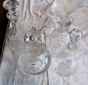 Various decanters and a vase (5)